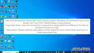 How to build Apache Maven 3.8.7 from Source Code in Windows 10 Command line using Maven 3.8, JDK 11
