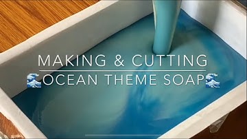 Cool Water “Ocean Theme” Soap | Cold Process Soap Making + ITP Swirl