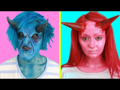 PRO vs. DIY! SCARY SFX HALLOWEEN MAKEUP! WHO DID IT BETTER?!?!?
