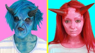PRO vs. DIY! SCARY SFX HALLOWEEN MAKEUP! WHO DID IT BETTER?!?!?
