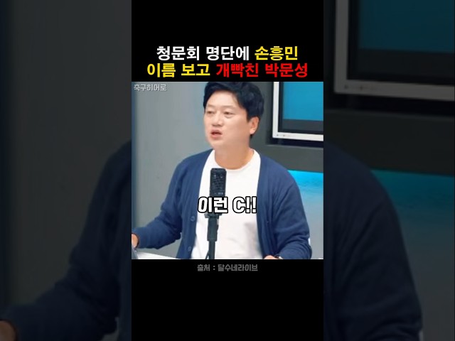 청문회 손흥민 이름 보고 개빡친 박문성!