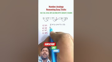 🔥 Number Analogy Reasoning short tricks 🔥| RRB NTPC ALP TECH GROUP D| #deepaksir #shorts #reasoning