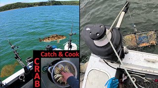 COOKING Fresh Caught CRAB While Halibut Fishing