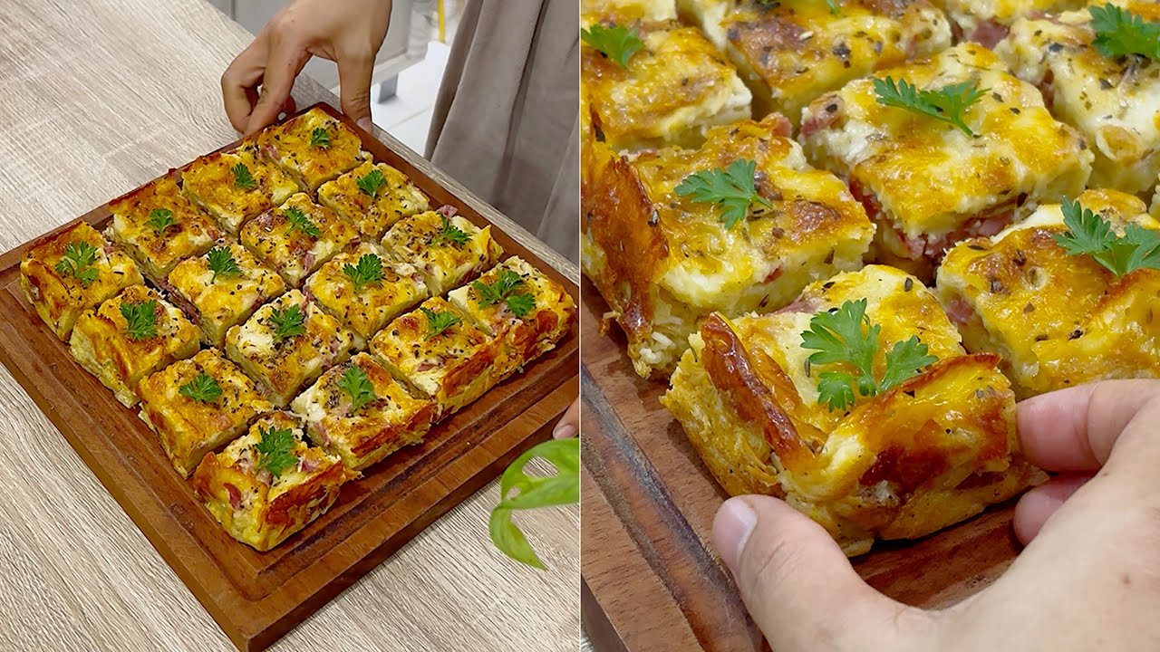 Olahan roti tawar TER-ENAK & MUDAH hanya diaduk jadi Strata Cake super gurih lembut auto Laris Manis