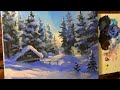 #53 Зимнее СОЛНЕЧНОЕ УТРО. Как нарисовать ЗИМНИЙ ПЕЙЗАЖ. Winter Landscape Acrylic Painting.