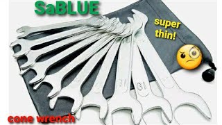 SABlue 10pc metric double ended cone wrench spanner tool kit.