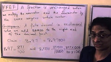 Adding extra zeros to the right end of a finite decimal