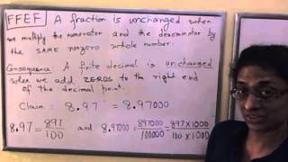 Adding extra zeros to the right end of a finite decimal