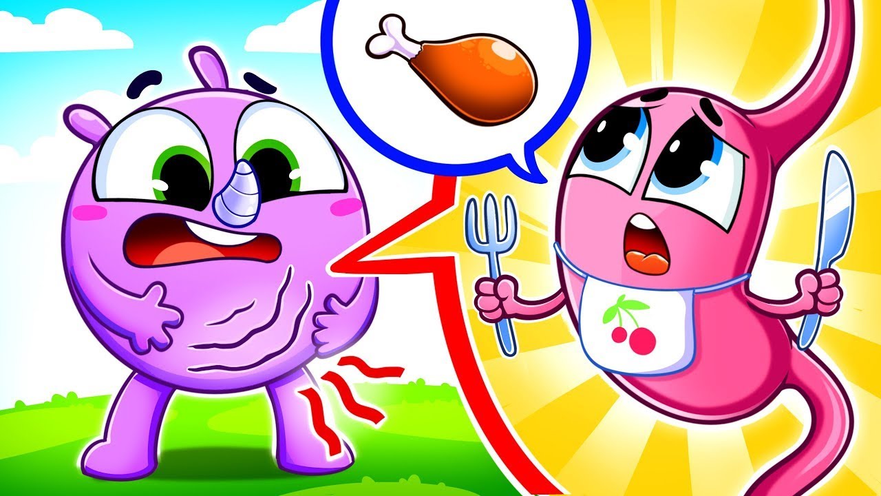 Bubbly Tummy Song 🥺 My Tummy Hurts 😭 Eat Healthy, Baby 🍎 Good Eating Habits for Kids
