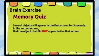 Memory Quiz 001 - Brain Exercise - Quiz of the Day
