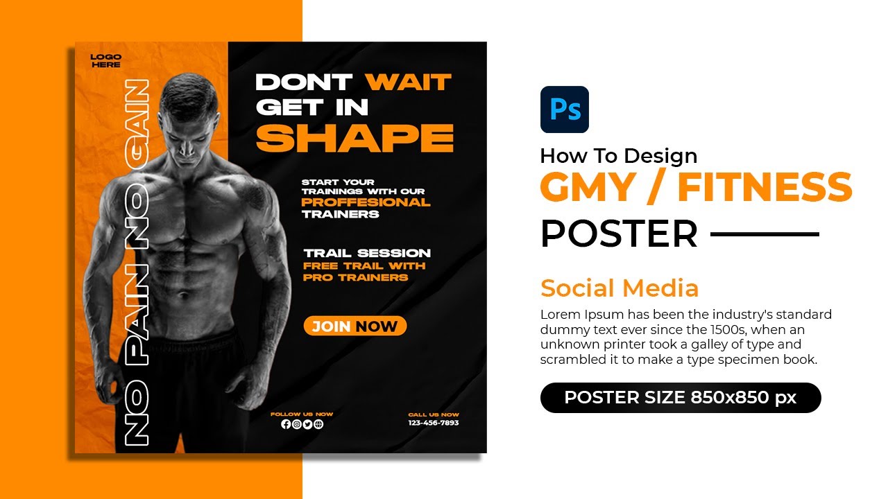 How to Design GYM Poster in Photoshop