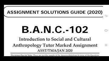 BANC 102 Ignou Solved Assignment