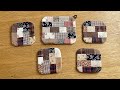 暮らしの手仕事 母最新作のはぎれ布パッチワーク作品紹介 大量にあるはぎれ生地で鍋敷きとコースターを作りました 手縫い diy patchwork fabric scraps｜ 時。