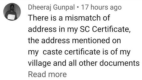 SSC CHSL DV address in Certificate issue