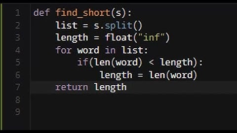 Python - Shortest Word | Codewars 7KYU