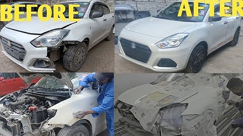 Swift Dzire 2024 Model Front bumper change, haed light change, fender repair ! car restoration