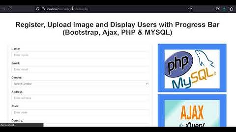 Register, Upload Image and Display Users with Progress Bar Using  Bootstrap, Ajax, PHP & MYSQL