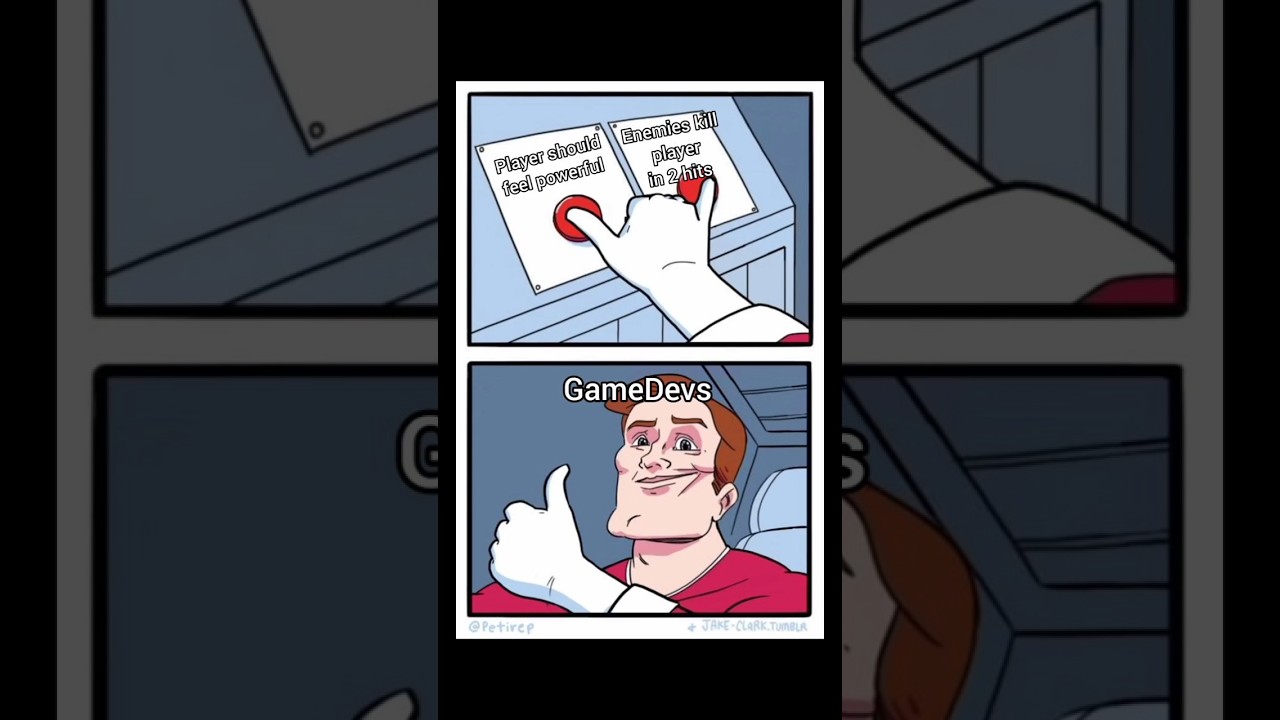 Game devs be like you're powerful but die in 2 hits 😂 