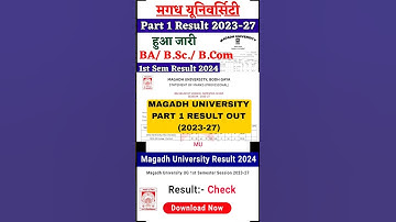 Magadh University Result 2023-27  UG Sem 1 | Magadh University Sem1 Result 2023 27 #shorts #ytshorts