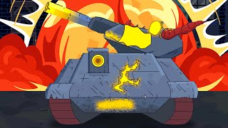 Fiery explosion. World of tanks cartoon. Dangerous tank animation. Soviet monster VS KB-44