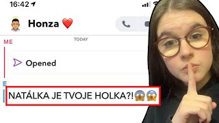 HACKLA JSEM FANOUŠKŮV SNAPCHAT A VYDÁVALA SE ZA JEHO HOLKU!