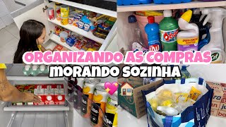 ORGANIZANDO A COMPRINHAS DO MES DE MAIO| limpei a geladeira| organização no armário✨🏠🥰