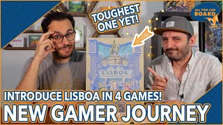 Introduce LISBOA to a New Gamer in 4 Games | New Gamer Journey Ep. 3 | Toughest One Yet!