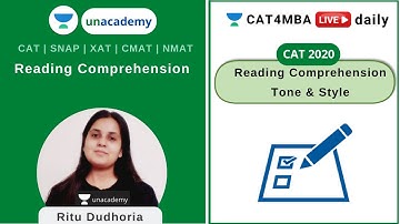 Reading Comprehension - Tones and Style  l Unacademy CAT4MBA | Ritu Dudhoria