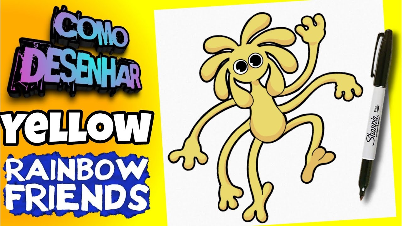 Como DESENHAR o YELLOW do RAINBOW FRIENDS 2 - Como DIBUJAR a