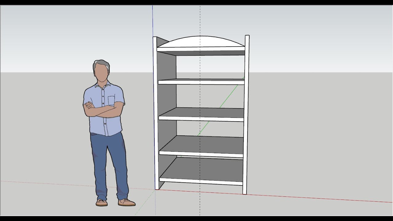 SketchUp 2022 Bookcase with Equally Spaced Shelves YouTube
