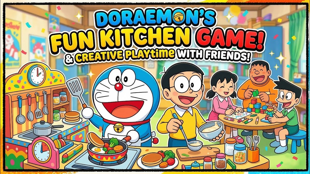 Doraemon's Fun Kitchen Game and Creative Playtime with Friends - YouTube