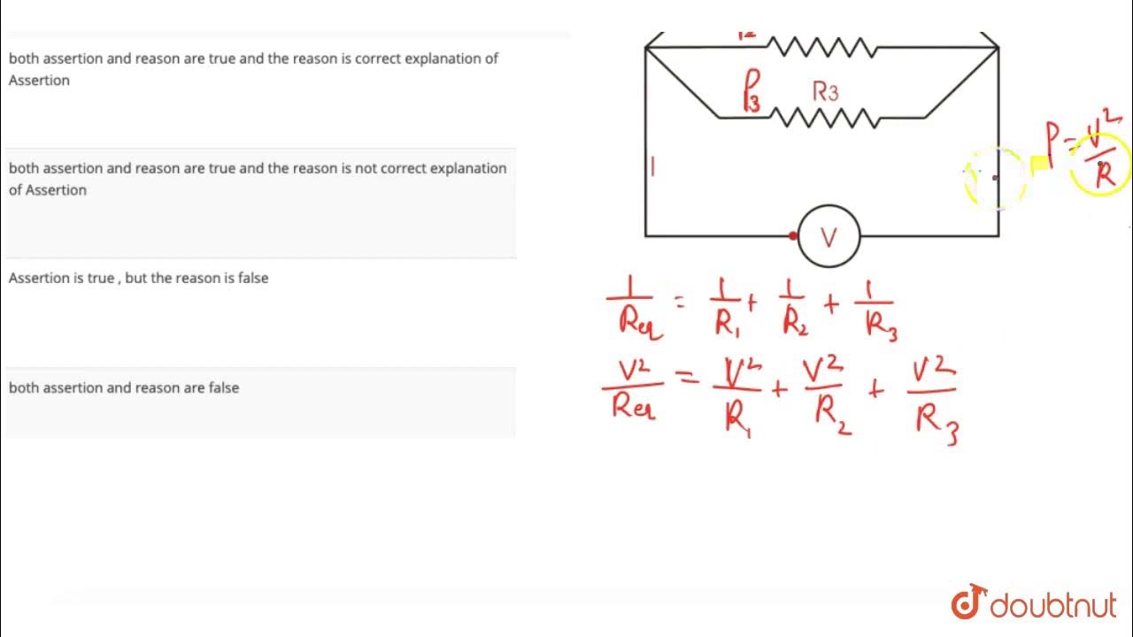 Assertion In parallel combination of electrical appliances, total