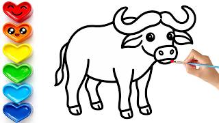 How To Draw Buffalo | Step By Step Drawing | Easy Drawing For Kids