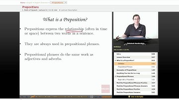 "Prepositions" | English Grammar with Educator.com