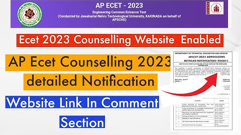 Ap ECET 2023 Counselling ||AP Ecet 2023 Counselling Latest Update|| Ap ECET