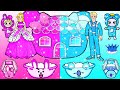 Pink Barbie vs. Blue Ken Decorate Pink Bunny BT21 Cooky House DIY | WOA Doll Channel