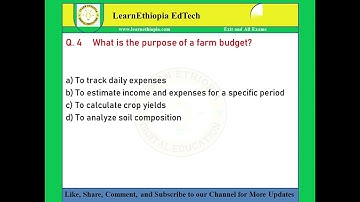 Farm Management | Model Exit Exam Questions for Agricultural Engineering Exit Exam