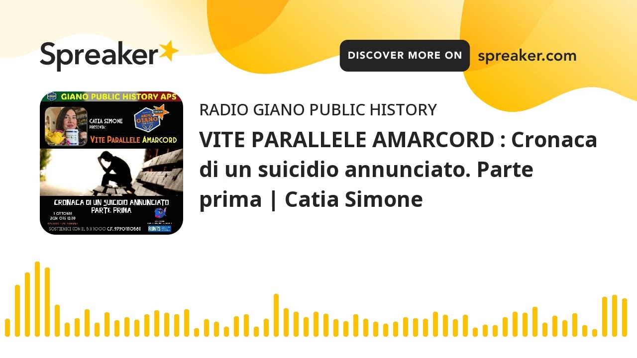 VITE PARALLELE AMARCORD : Cronaca di un suicidio annunciato. Parte prima | Catia Simone