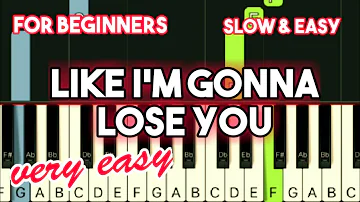 MEGHAN TRAINOR - LIKE I'M GONNA LOSE YOU | SLOW & EASY PIANO TUTORIAL