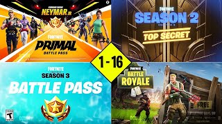 All Fortnite Battle Pass Trailer 1-16