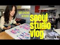 SEOUL STUDIO VLOG 🌼 illustrating and printing in korea