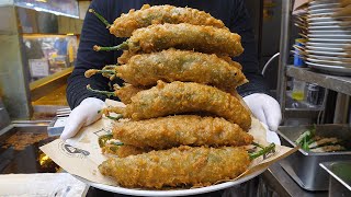 картинка: гигантский картофель фри с сыром и перцем - корейская уличная еда
