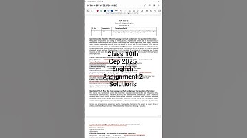class 10th cep english assignment 2 solution #pseb_board  #solutions