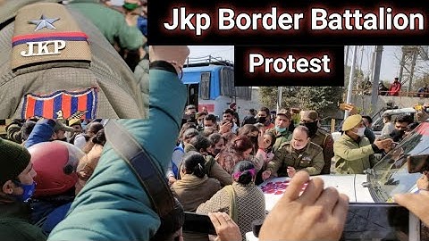 Today Protest Jkp border Battalion #shorts #youtubeshorts #shortsvideo @OfficialJKUT