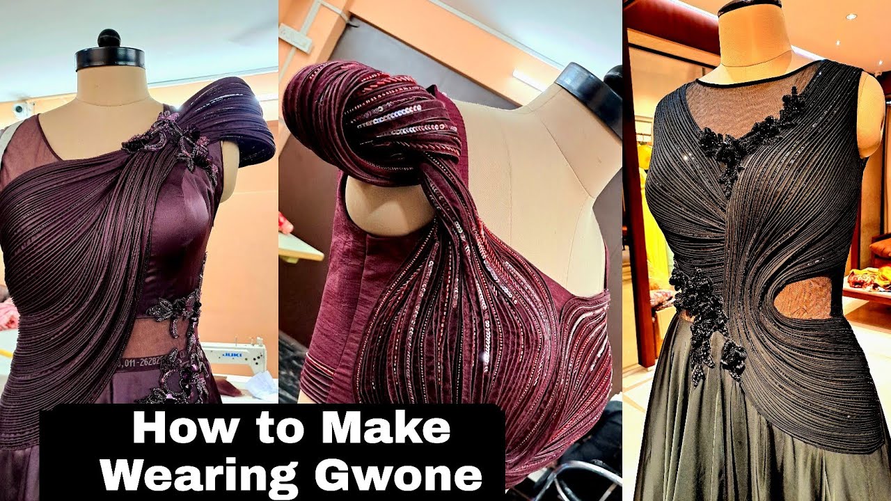 How to make Gaurav Gupta design|how to attach were in fabrics || Wearing  gown | On trending desgine. - YouTube