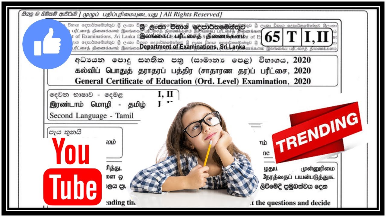 2020 OL Second Language Tamil Past Paper 1, පසුගිය විභාග ප්‍රශ්න පත්‍ර, දෙවන බස දෙමළ