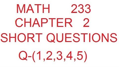 dae math 233 2nd year chapter no 2 exercise no 2.1 question no 1 to 5