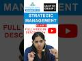 🎯STRATEGIC MANAGEMENT IN ENGLISH - CMA INTER GROUP 2 | PAPER 9  #cma #cmaclasses #cmaintergroup2