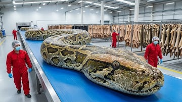 Inside the Snake Leather Factory  How Giant Python Skin Becomes $2000 Luxury Leather | Factory World
