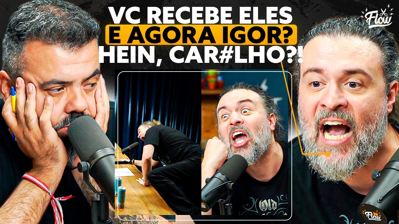 SUBIU ATÉ NA MESA: Nando Moura SURTA AO VIVO no Flow e ENCURRALA IGOR